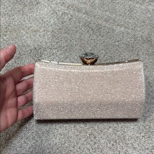 Fellini Carlo Fellini Elegant Glitter Clutch in Rose Gold
